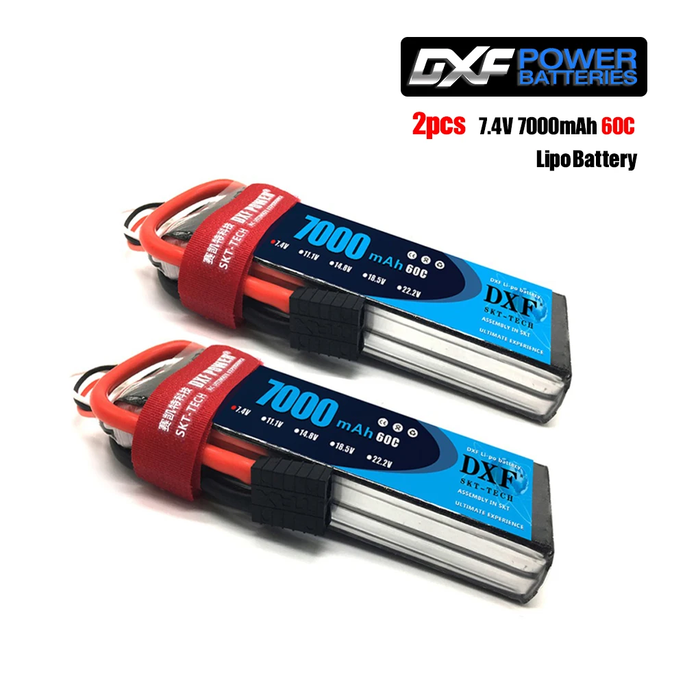 2 шт. DXF RC Lipo батарея 2s 7,4 V 2700mAh 20C 7000 60C 14,8 V 7000 60C для Wltoys 12428 feiyue 03 RC Q39 Запчасти для обновления