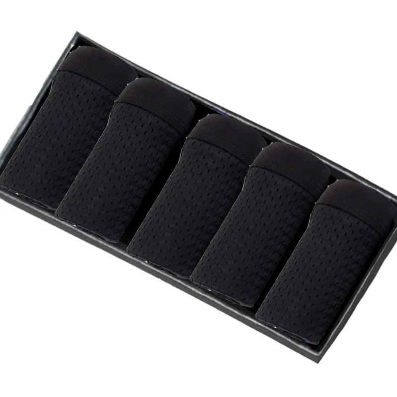 Black 5pcs 5 шт., мужские боксеры, нижнее белье, мужские боксеры, боксеры, Короткие трусы, мужские боксеры, мужские трусы, Calzoncillos, бамбуковое волокно, шорты, одноцветные, Cuecas - Цвет: Black 5pcs