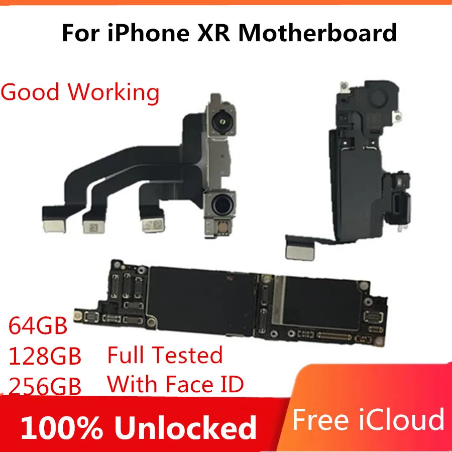 Оригинальная разблокированная материнская плата для iPhone XR с/без лицевой ID iPHone