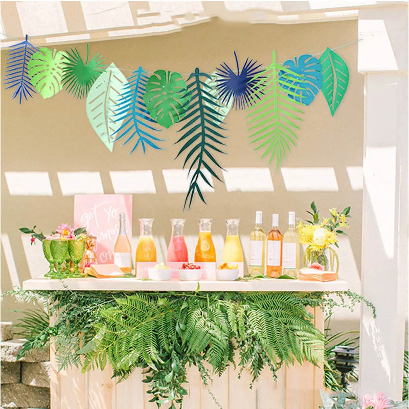 Бумажная посуда одноразовый крафт-набор золотистого цвета узор в виде листьев