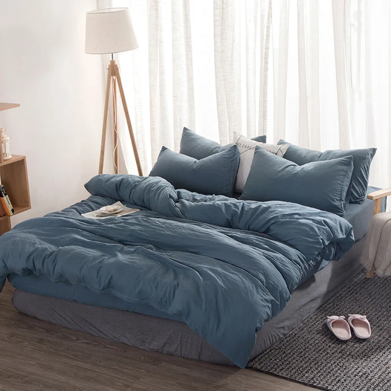 Простые японские однотонные постельные принадлежности 1314 костюм из четырех