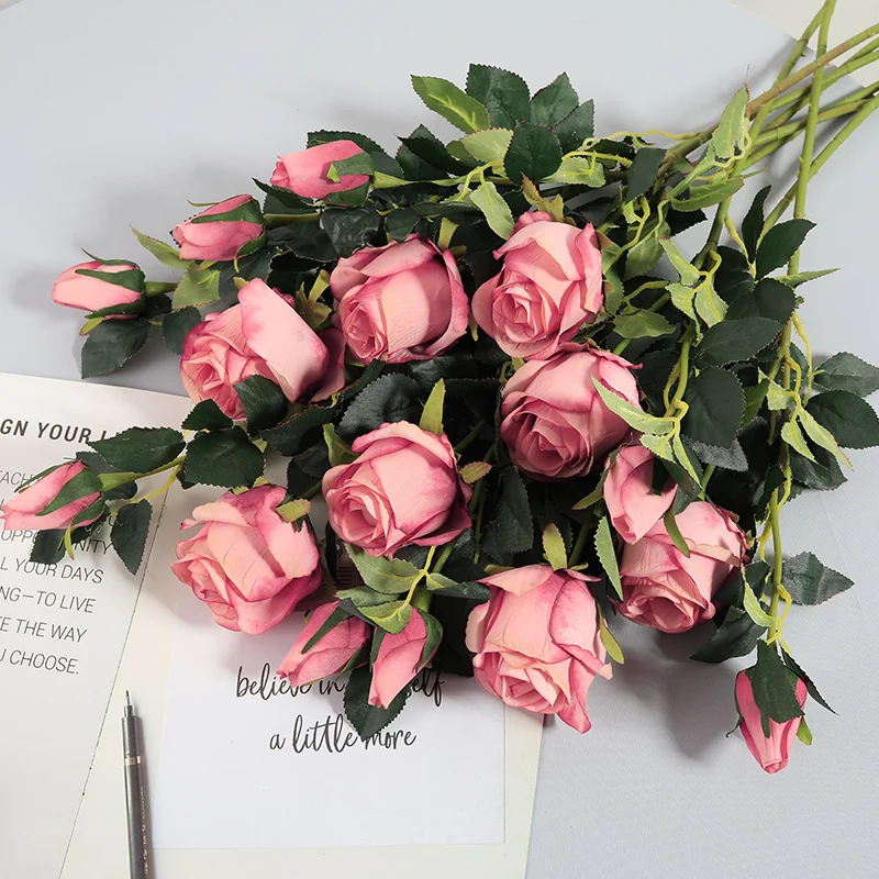 6 шт. Искусственные цветы Forever розовая Цветочная ветка Свадебная вечеринка