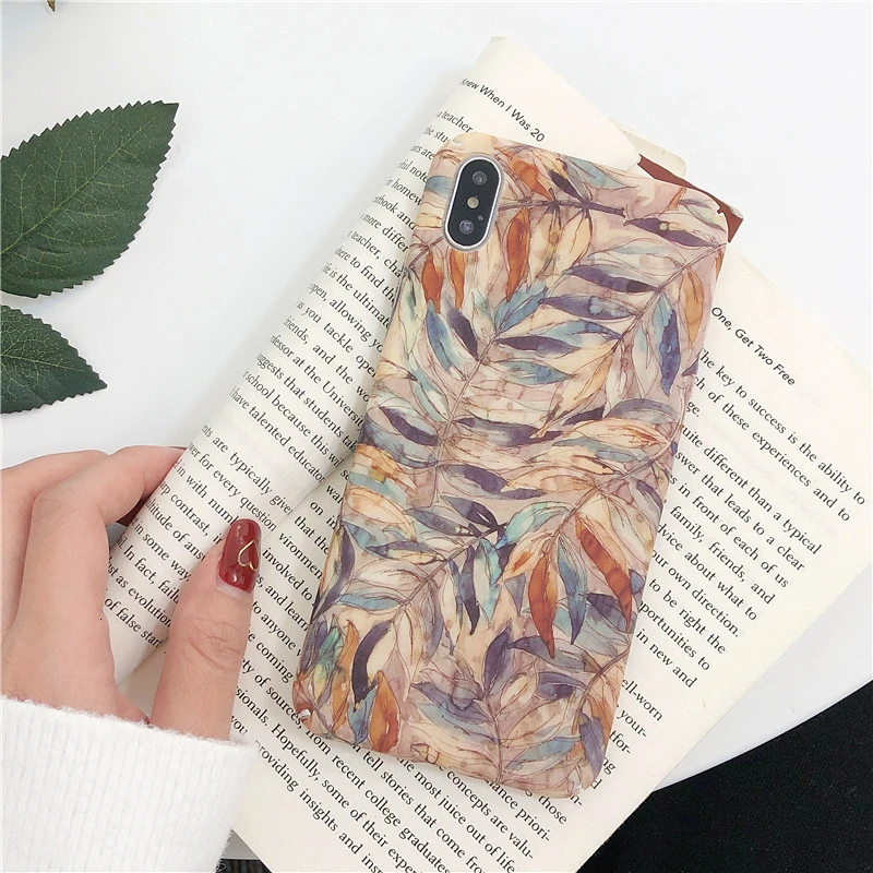 Винтажный чехол для телефона с акварельными цветочными листьями iphone XR Жесткий