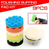 100mm 4 inch buffing pad polishing pad kit 9pcsset for car polisher psds m10 thread abrasive tools
