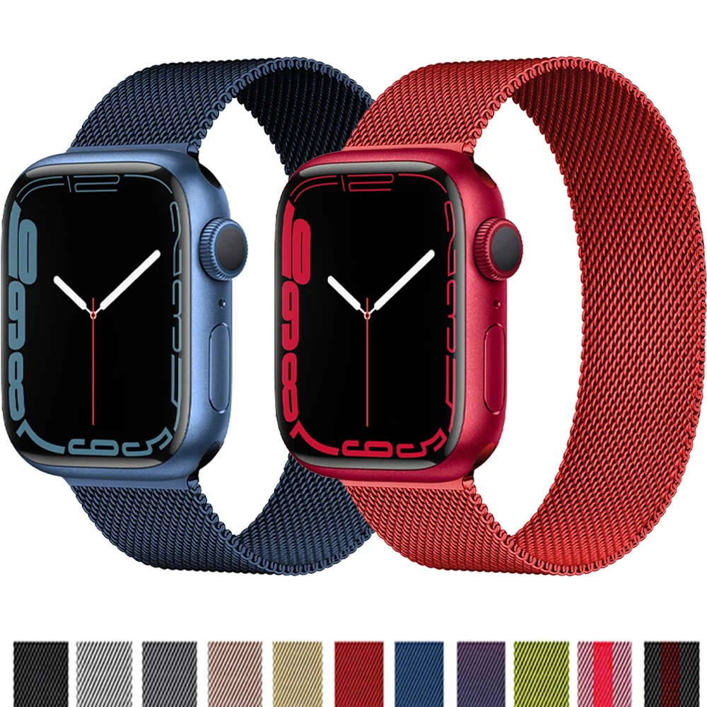 

Strap For Apple Watch band 45mm 41mm 38mm 42mm iwatch 7 serie 6 5 se Magnetic loop Smartwatch bracelet Apple Watch 40mm 44 mm