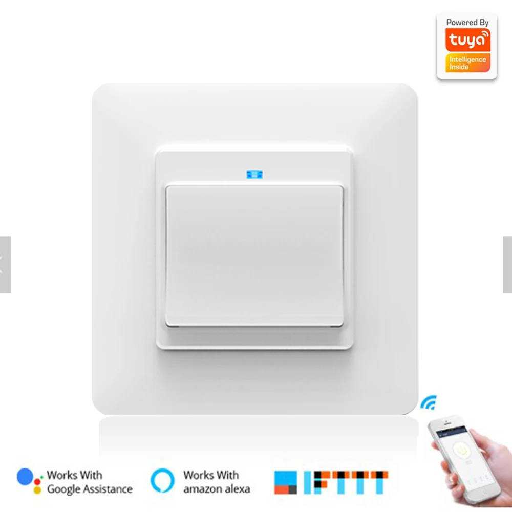 One button type Wi-Fi умный переключатель Домашний Светильник кнопочный переключатель умный жизнь приложение дистанционное управление работает с Alexa Google Home для голосового управления - Цвет: One button type