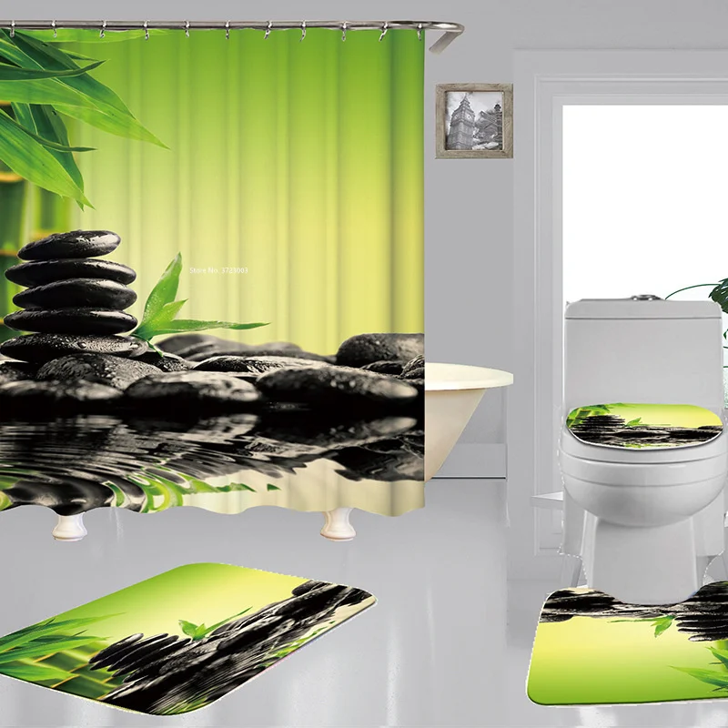 

3D Противоударная заданяя для душа с рисунком Шторы полиэстер водонепроницаемый и устойчивый к плесени душ Шторы с одной главной балкой с кр...