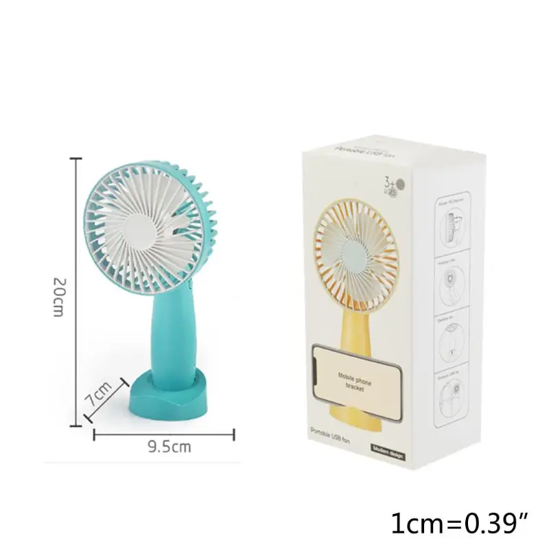 

Mini Handheld Fan USB Rechargeable Desktop Cooling Fan Mobile Phone Holder Q81F