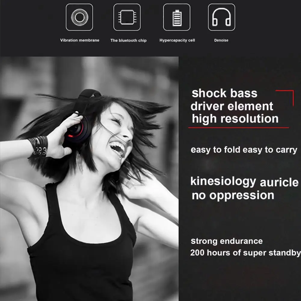 

TR905 Breathable Foldable Wireless Rechargeable Headphone Bass Headset with Mic