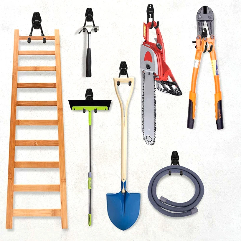 

Heavy Duty Metal Hook Garage Organizer Wall Mount Bicycle Hanger Hooks Wall Mount Anti-slip Storage Hook For Ladders Garden Tool