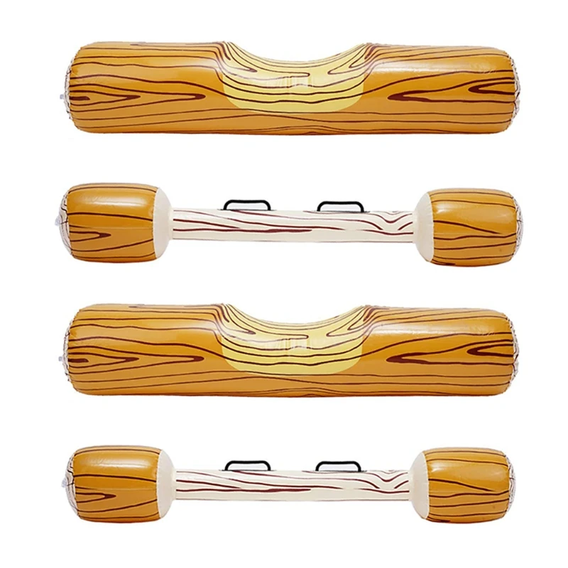 

Wood Grain Float Toys Water Sport for 2 Players Ride&Fight Summer Swimming Pool Realistic Log Rafts Pool Float Toy H055