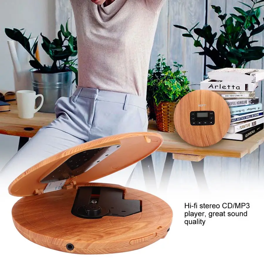 Портативный деревянный музыкальный проигрыватель HOTT Hi-Fi с регулировкой