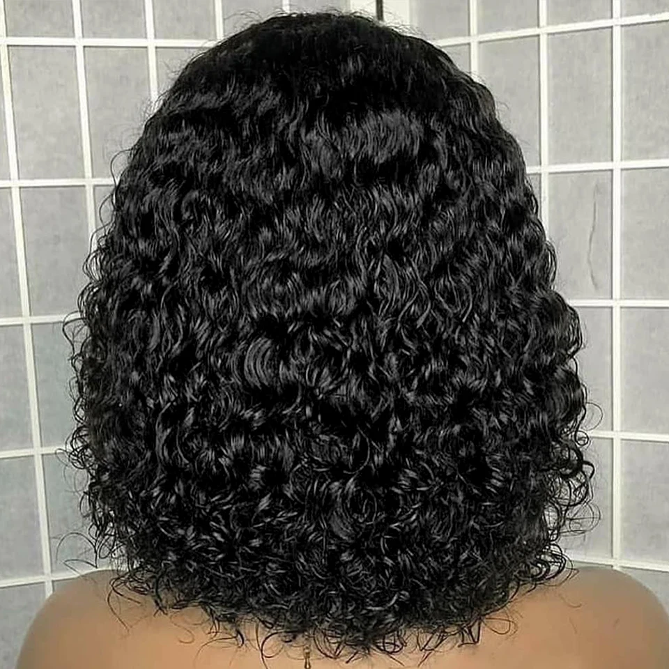 Sassoon Bob 13*4 короткие кудрявые парики для волос на шнурках спереди человеческие парики для женщин натуральный цвет Remy бразильские выщипывающиеся отбеленные узлы