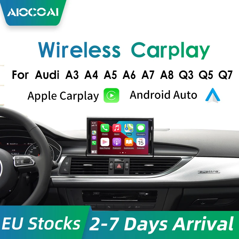 Беспроводная Автоматическая интерфейсная коробка Apple Carplay и Android для AUDI A3 A4 Q3 Q5