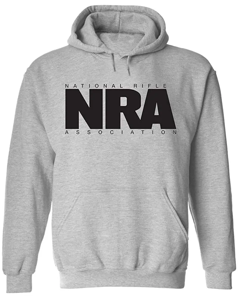 

NRA National Rifle Association Men’s Solid Logo Long Sleeve Cotton Hooded Sweatshirt