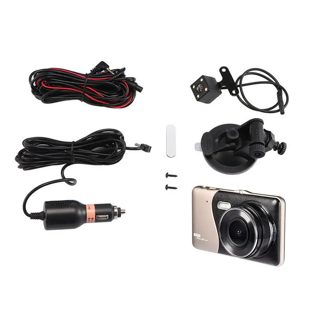4 Inch LCD Screen 170 Degree Dash Cam Dual Lens HD 1080P Camera Car DVR Vehicle Video Recorder G-Sensor Parking Monitor | Автомобили и