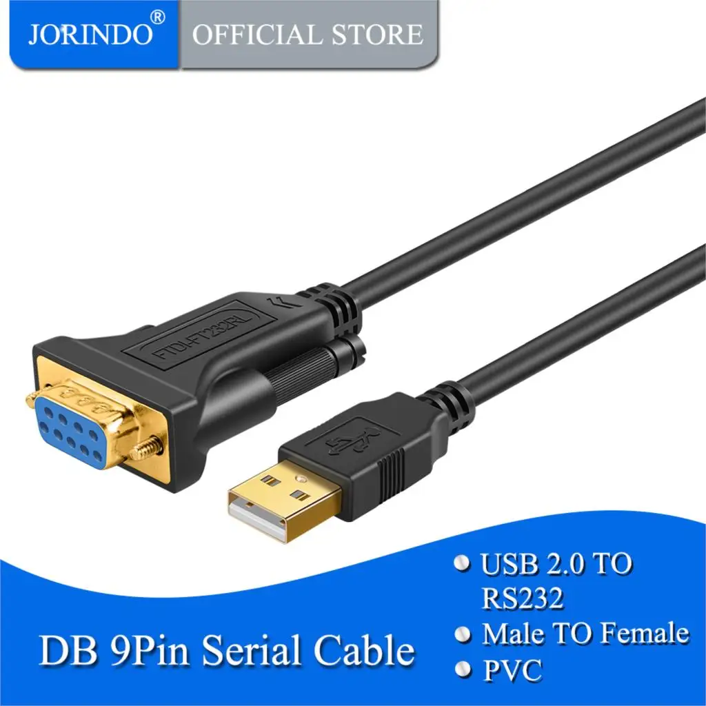 USB к RS232 адаптер с чипсетом FTDI JORINDO папа женский DB9 последовательный конвертер