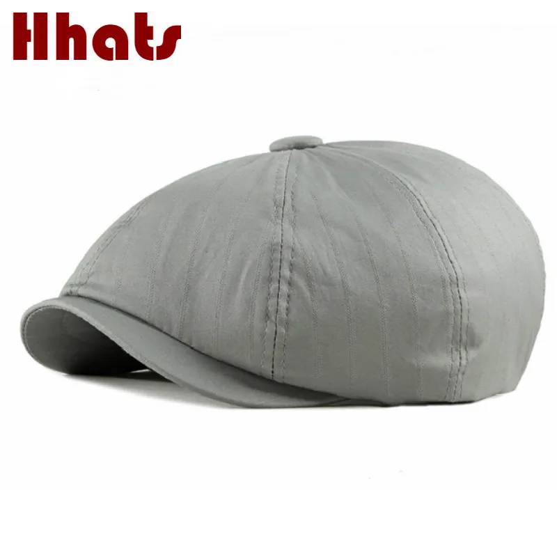 Винтажная полосатая плоская шляпа Повседневный Ретро мужской берет газетчика