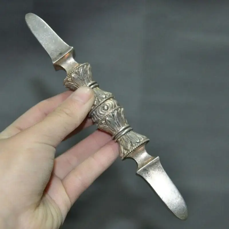 Тибетский серебряный кинжал Vajra Phurpa оборудование Faqi амулет статуя Dharma талисманы
