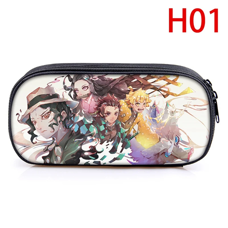 

2021 Anime Demon Slayer Cartoon Pattern Pen Bag Student Pencil Case Teenage Boys Girls Pencil Storage Bag Kids School Stationery