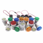 Цифровой вольтметр Амперметр с ЖК-дисплеем, измеритель переменного тока, напряжения и частоты, комбинированный индикатор, сигнальные Предупредительные лампы, 22 мм, 10 шт.