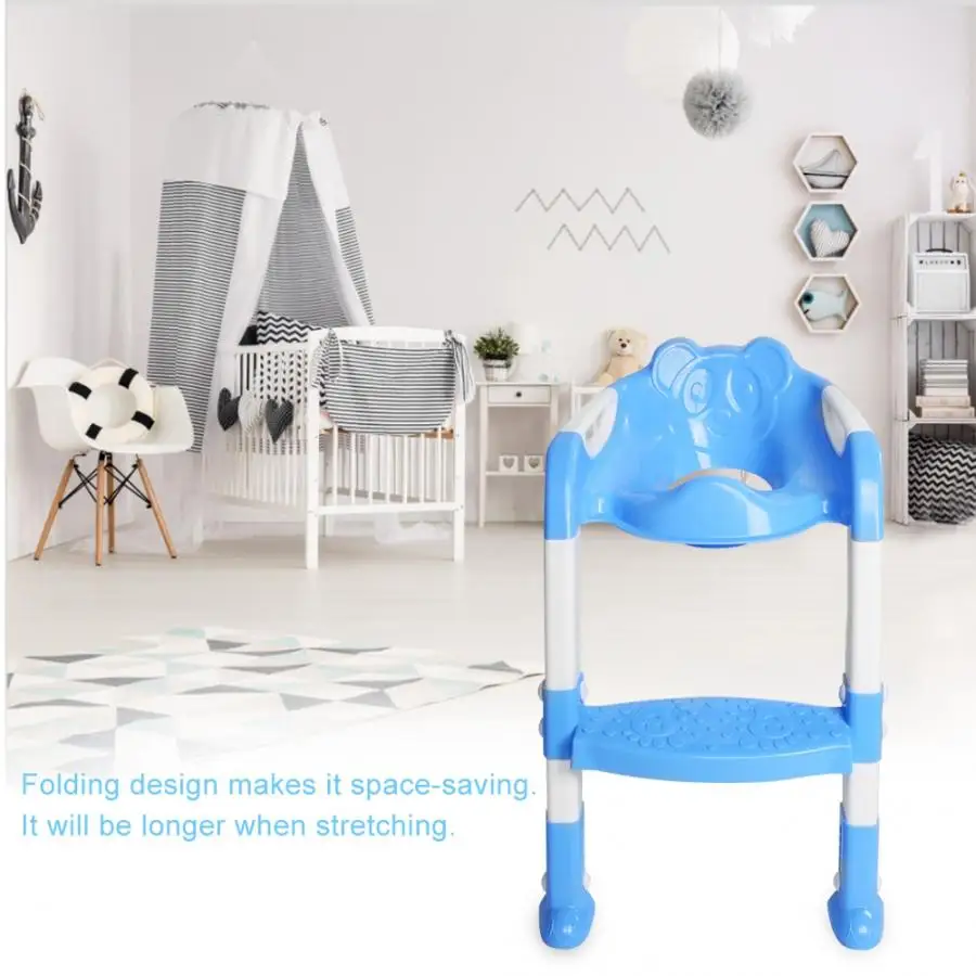2 Colors Baby Potty Training Seat Children's Potty Baby Toilet Seat With Adjustable Ladder Infant Toilet Training Folding Seat