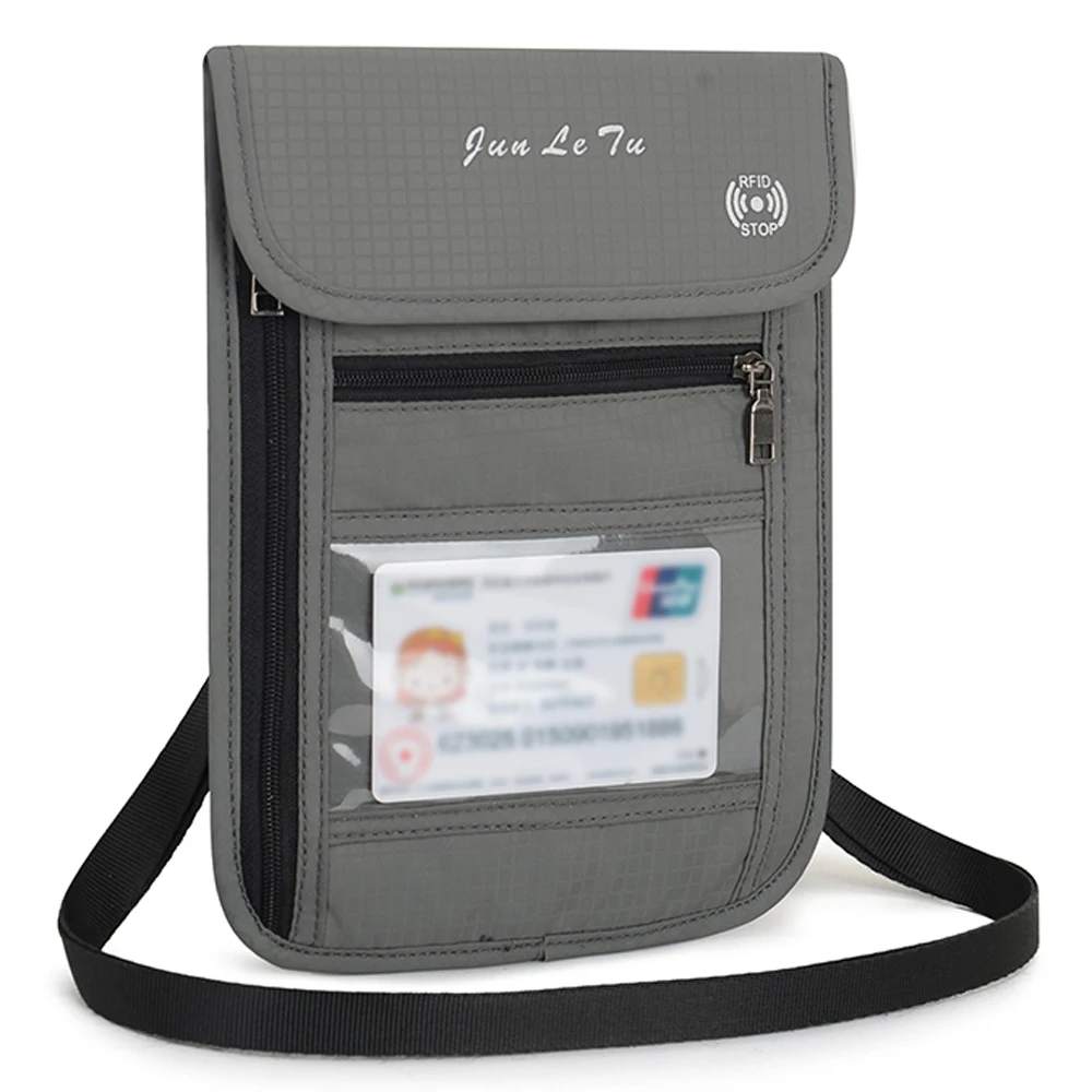 Шейная сумка дорожный кошелек для шеи с RFID блокировкой держатель паспорта