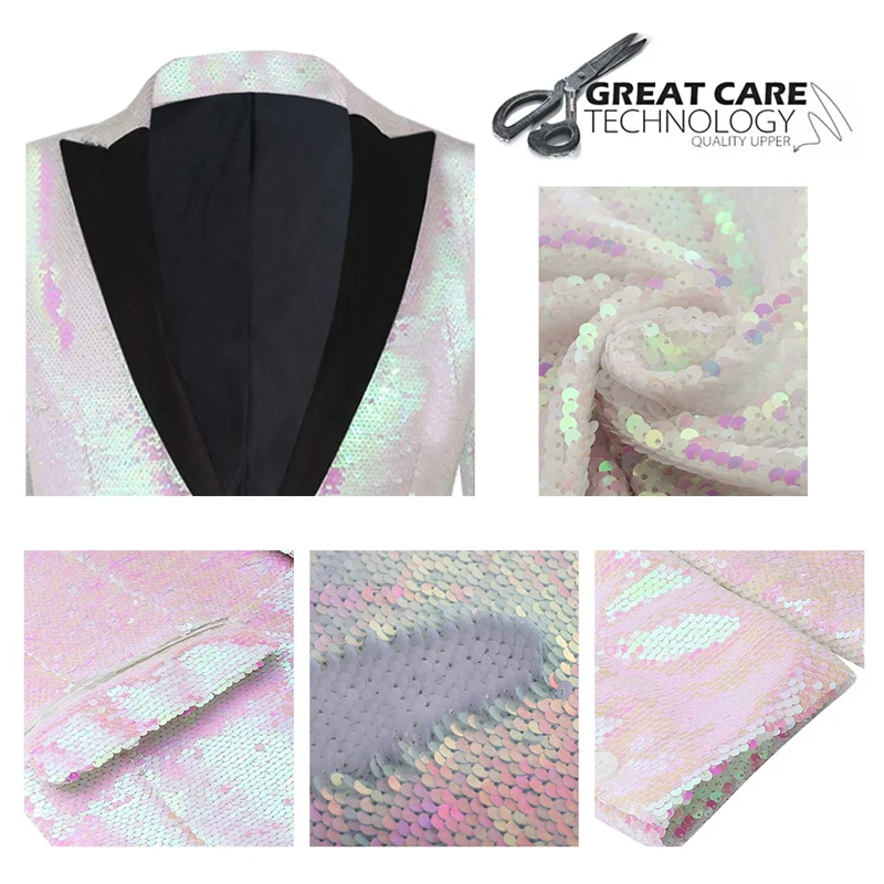 Свадебные Мужские костюмы модный белый блейзер сценический костюм Мужской