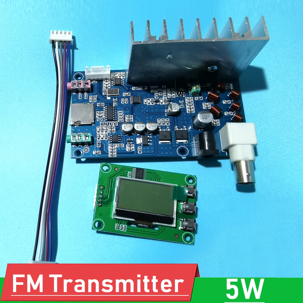 5W FM Transmitter PLL Stereo audio 76-108MHz frequency Digital LCD display Radio broadcast Station Receiver GP antenna HAM | Инструменты