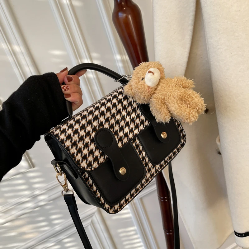 

High Quality Women Plaid Crossbody Bags New Luxury Designer Brand PU Leather Handbag Females Shoulder Bag