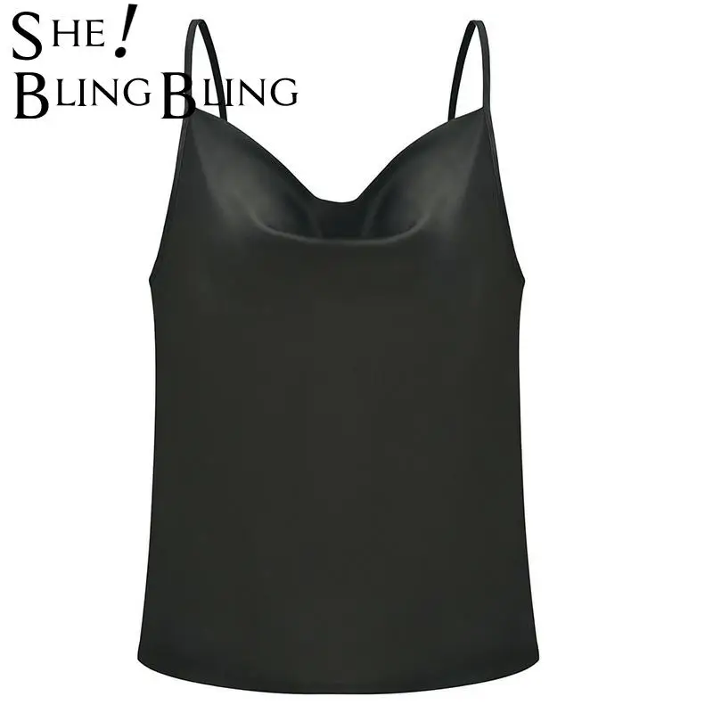 Женские шифоновые топы без рукавов SheBlingBling летние однотонные с рюшами