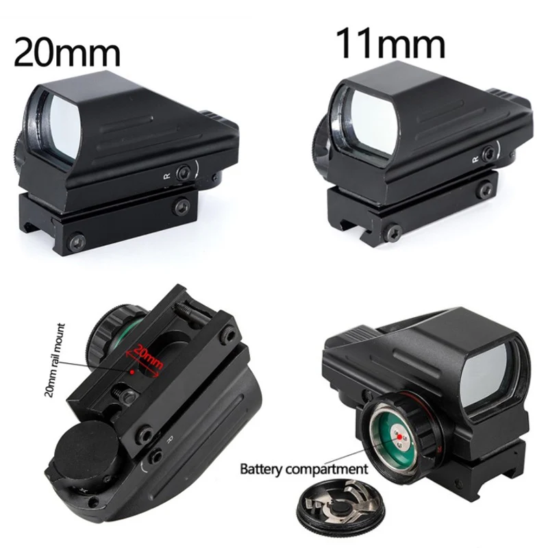 Тактический прицел красный и зеленый лазер 4 голографические прицельные марки