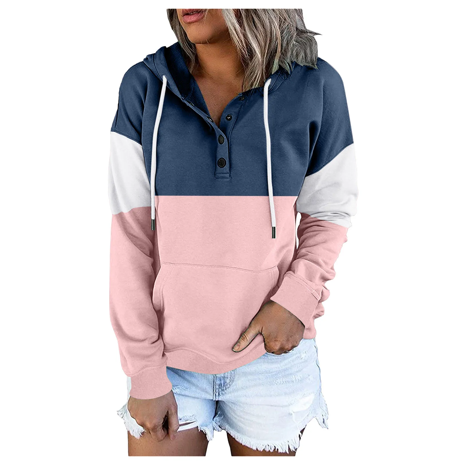 

Women Hoodie Sweatshirts 2020 Autumn Winter Fahion Patchwork Long Sleeve Plus Size Ladies Pullovers Casual Warm Hooded Tops