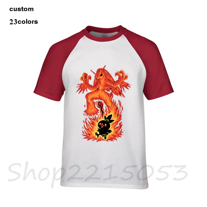 Модная мужская футболка с изображением пожарной птицы в blaziken torchic starter flames silhouette