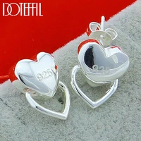 doteffil 925 sterling silver heart stud earrings for woman wedding engagement fashion party charm jewelry