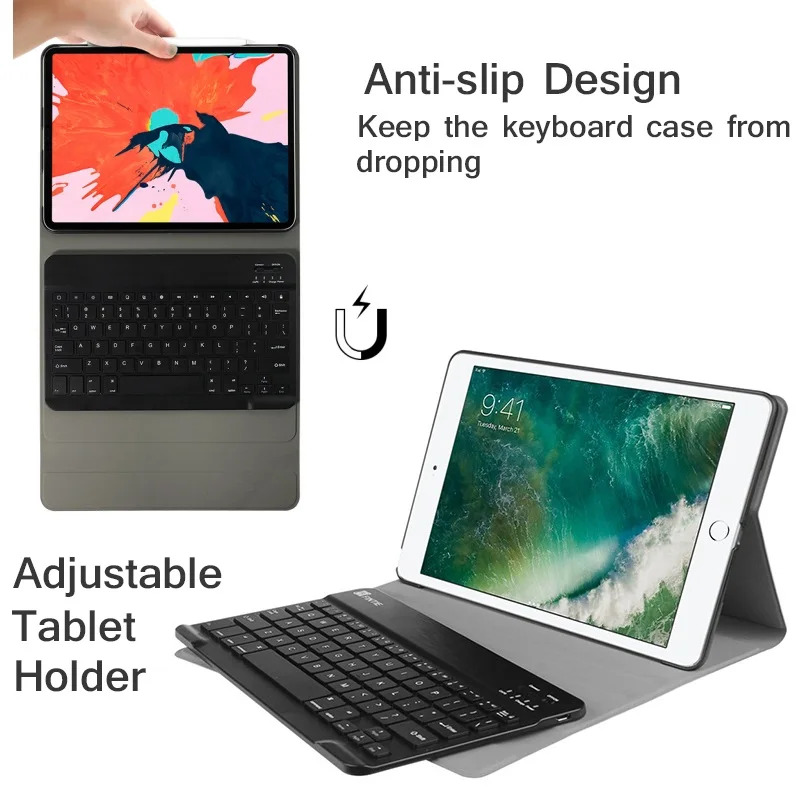 Русский Испанский чехол для iPad 10,2 чехол с клавиатурой Bluetooth A2197 A2198 A2200 для iPad 7-го поколения Чехол для клавиатуры