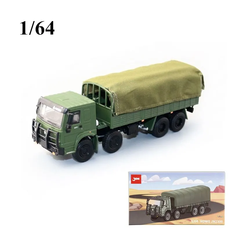 

JACKIEKIM Diecast Toy Car Model 1:64 Scale SINOTRUK HOWO JN2300 Military Truck Classical Vehicle Educational Collection Gift