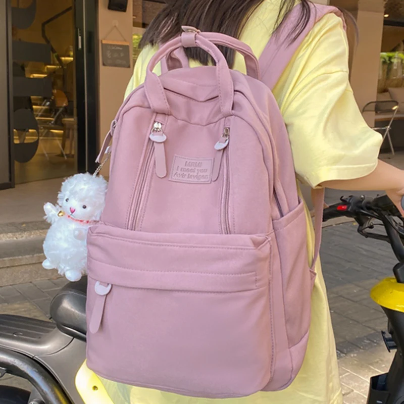 Однотонная школьная ранец EST для девочек, повседневный Многофункциональный нейлоновый женский рюкзак, ранцы