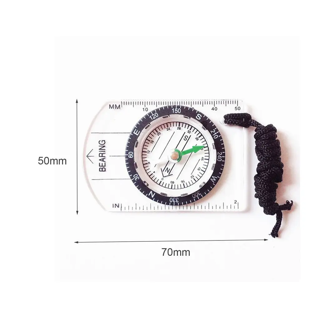

Professional Mini Compass Map Scale Ruler Multifunctional Equipment Outdoor Hiking Camping Survival Guiding Tool