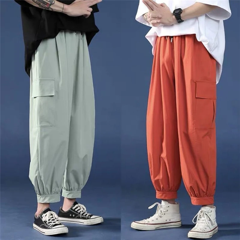 

New Spring Harem Pants Men Casual Street Style Loose Pocket Cargo Pants Outdoor Jogging Bloomers Hip Hop Pantalons Pour Hommes