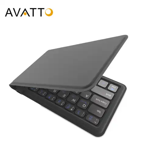 Портативная кожаная Складная мини Bluetooth клавиатура AVATTO A20, складная беспроводная клавиатура для iphone, телефонов android, планшетов, ipad, ПК