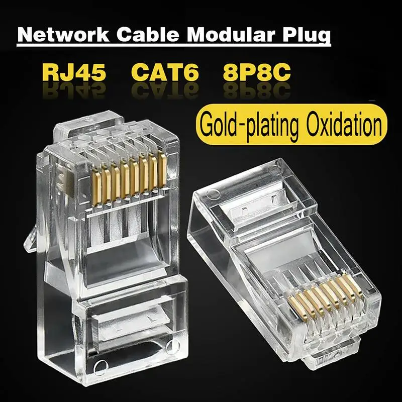 CLAITE 1000 шт. CAT6 разъем EZ RJ45 сетевой кабель модульный 8P8C разъем конец пройти через