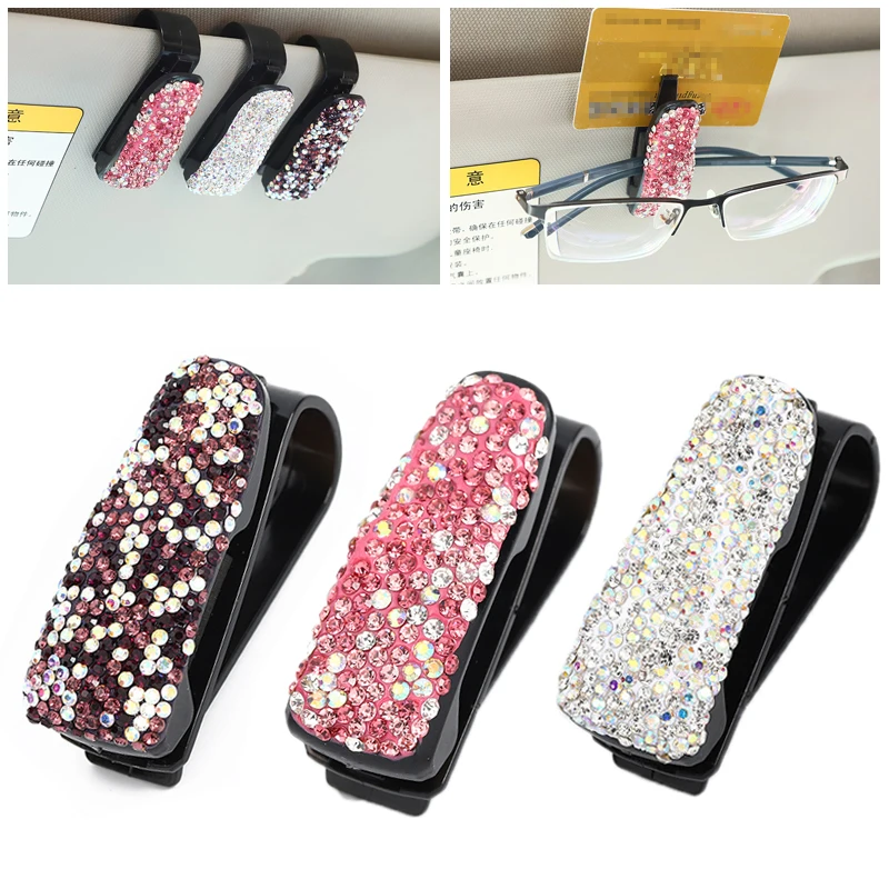 

2PCS Car Sun Visor Glasses Case Auto Sun Shield Sunglasses Clips Bracket for Woman Sunshade Glasses Holder Auto interior