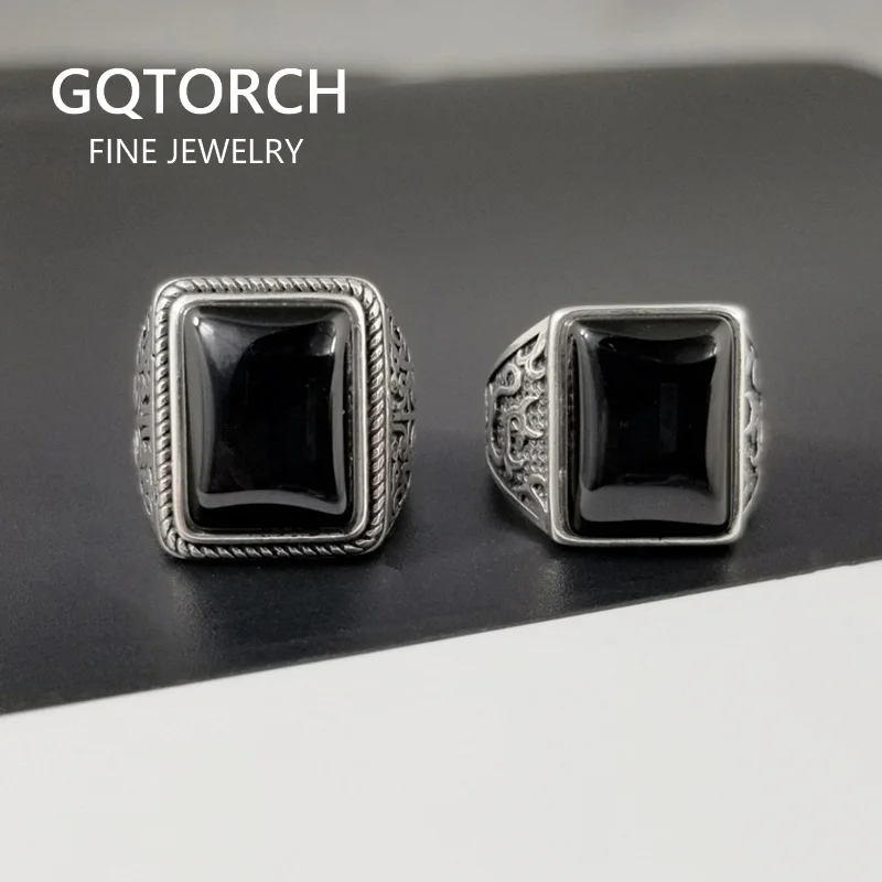 Гарантированное 925 пробы серебряные мужские винтажные каменные кольца в Fijne Sieraden