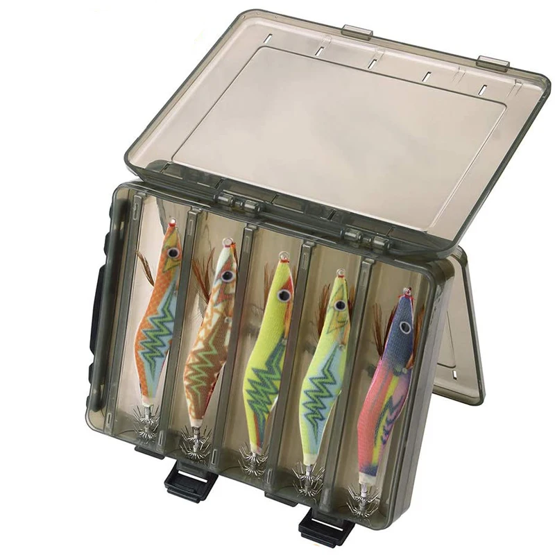 10pcs/box Luminous Squid fishing bait hooks Wooden Shrimp jigs Fishing Lures hook 12g 15g  Artificial bait with double layer box