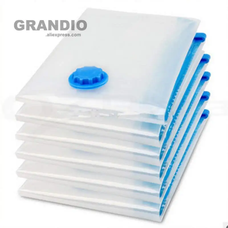 5PCS/LOT Vacuum Bag For Clothes Quilt Under Bed Storage Underbed Wardrobe Foldable Transparent Air Pump Compressed Bags | Дом и сад