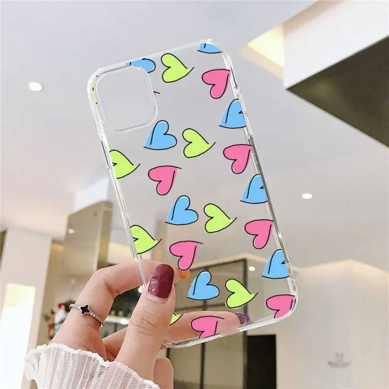 

Pink Lovers love design Phone Case Transparent for iPhone 6 7 8 11 12 s mini pro X XS XR MAX Plus SE cover funda shell