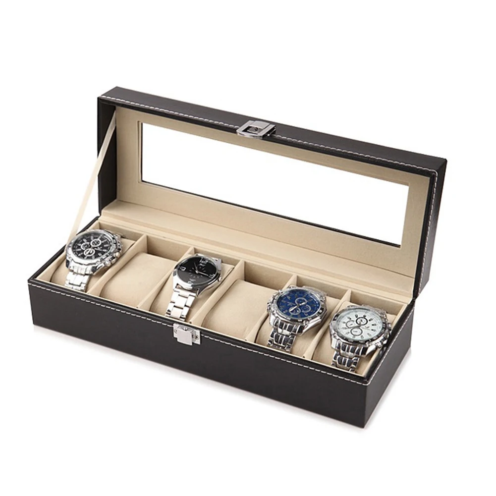

2/3/6 Grids Watch Box PU Leather Watch Case Holder Organizer Storage Box for Quartz Watches Jewelry Boxes Display Best Gift
