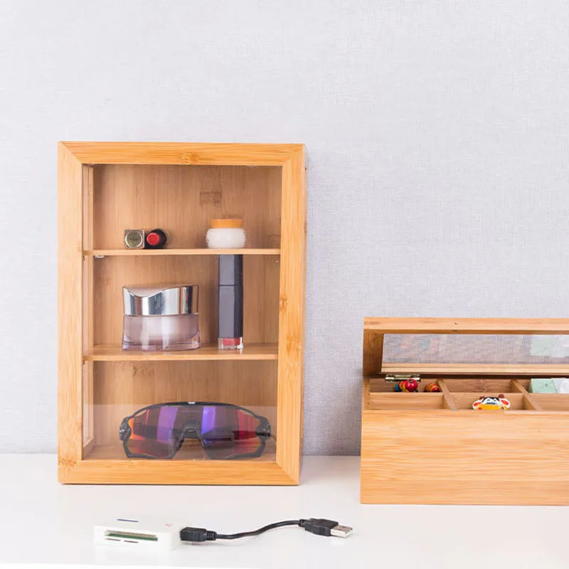 

Display Storage Box Desktop Cosmetics Retro Jewelry Cabinet Perfume Hand-Made Toys Dustproof Display Stand