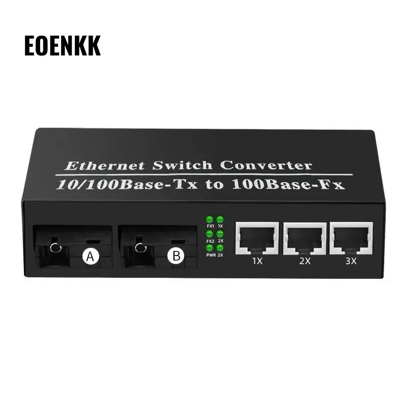 

Ethernet-преобразователь коммутатора 10/100 Base-Tx на 100 Base-Fx однорежимный 2 SC /3 RJ45 преобразователь коммутатора